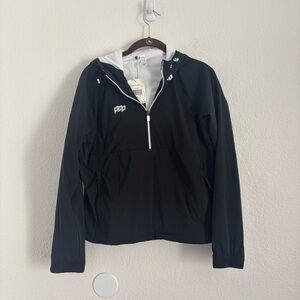 NWT Adidas Women's Size Small Black 1/4 Zip Pullover Hooded Jacket